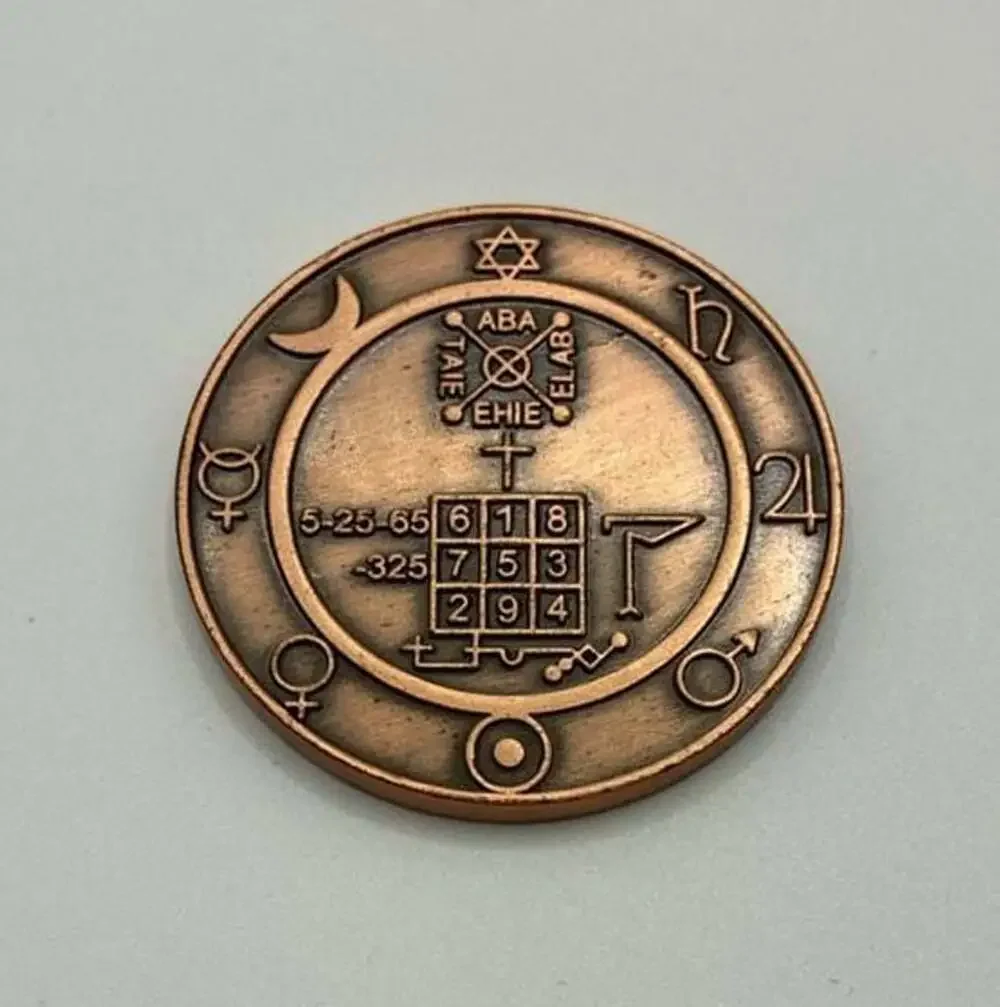 Key of Solomon Magical Figure of Happiness Copper Talisman Amulet